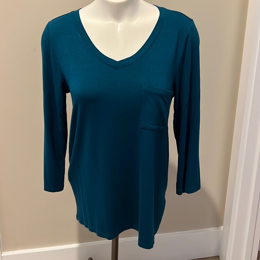 Cable and Gauge blouse with 3/4 length sleeves